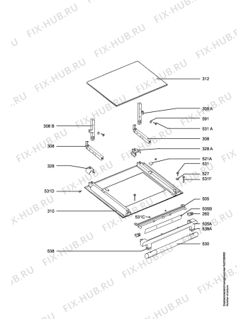 Взрыв-схема плиты (духовки) Juno Electrolux JEH75401G - Схема узла Door 003